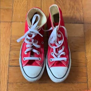 Red high top converse